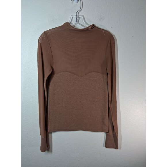 Bohme Blouse Party Business Casual Boho Club Winter Top Shirt Brown Size Small - Picture 1 of 6